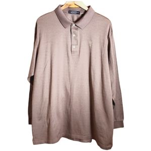 👔 CARNOUSTIE XXL/ 2XG BIG & TALL BROWN HERRINGBONE LONGSLEEVE POLO